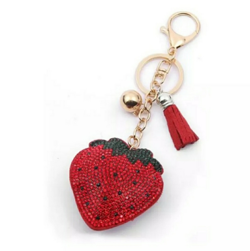 Strawberry Rhinestones Keychain - Picture 2 of 4